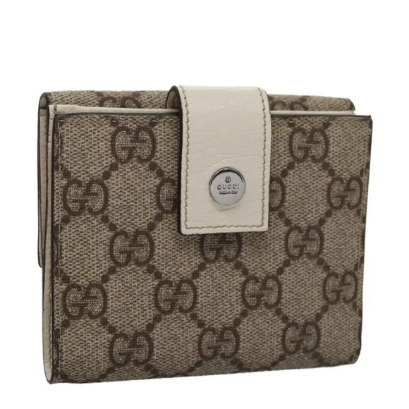 GUCCI GG Supreme Wallet PVC Beige 115039 Auth yk16129V - Picture 1 of 14